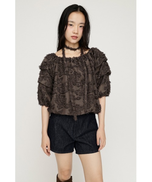 SLY（スライ） ブラウス シャツ TUCK SLEEVE OFFSHOULDER TOPS タック