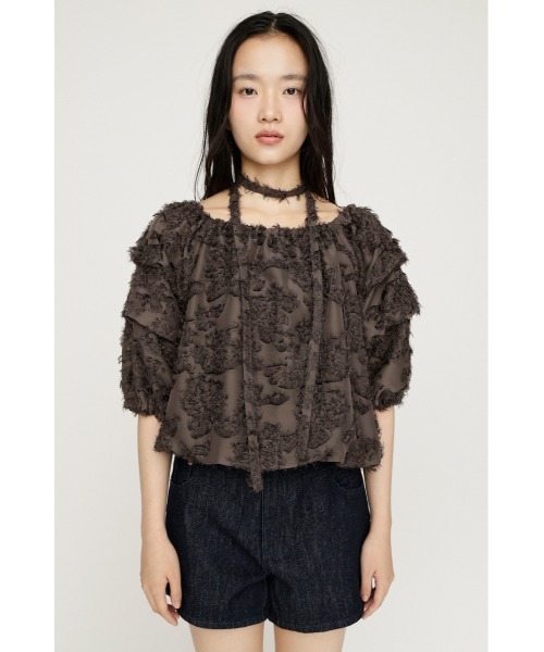 SLY（スライ） ブラウス シャツ TUCK SLEEVE OFFSHOULDER TOPS タック