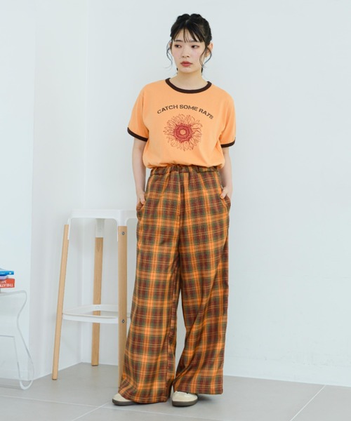 「eLur」 半袖Tシャツ FREE オレンジ レディース_画像8