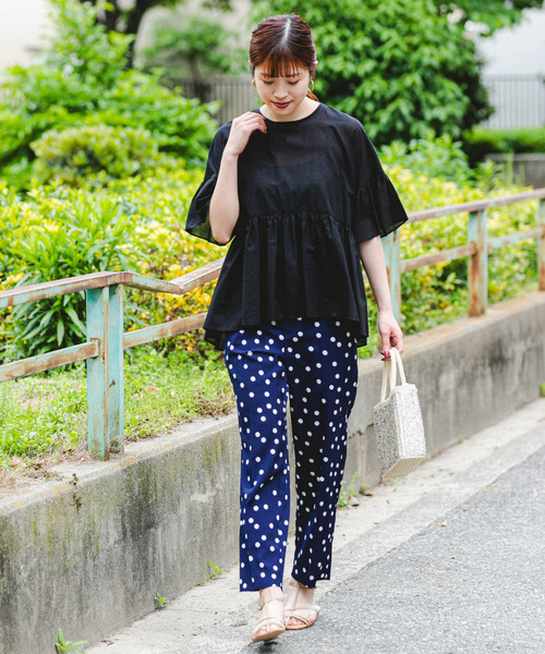 「F by ROSSO」 パンツ 36 ネイビー レディース_画像8