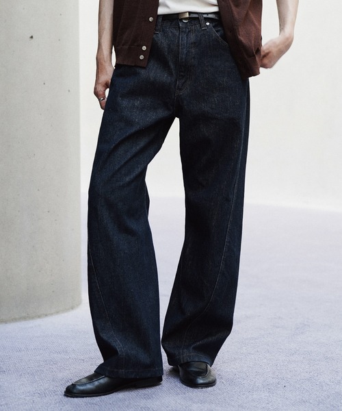 WYM LIDNM ジーンズ VINTAGE WASHED CURVED DENIM -SLIM FIT- メンズ