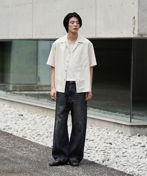 WYM LIDNM ジーンズ VINTAGE WASHED CURVED DENIM -SLIM FIT- メンズ