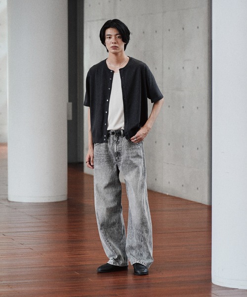 WYM LIDNM ジーンズ VINTAGE WASHED CURVED DENIM -SLIM FIT- メンズ