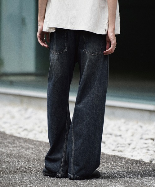 WYM LIDNM ジーンズ VINTAGE WASHED CURVED DENIM -SLIM FIT- メンズ