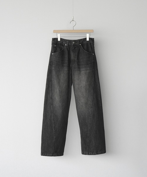 WYM LIDNM ジーンズ VINTAGE WASHED CURVED DENIM -SLIM FIT- メンズ
