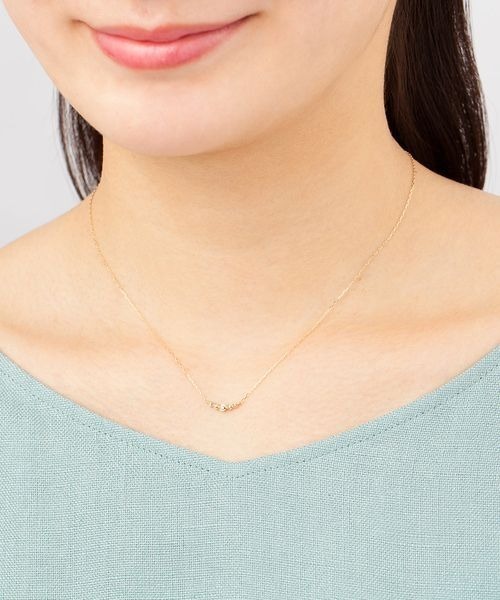 4℃ ネックレス K10イエローゴールドネックレス レディース