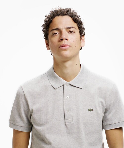 ラコステ ポロシャツ グレー 2枚セット M LACOSTE 『L1264』定番半袖ポロシャツ（杢糸） （グレー) -靴