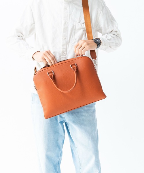 MURA（ムラ） ビジネスバッグ 薄型 ダブルジッパー シュリンクレザー