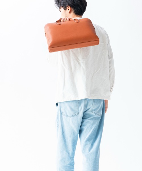 MURA（ムラ） ビジネスバッグ 薄型 ダブルジッパー シュリンクレザー