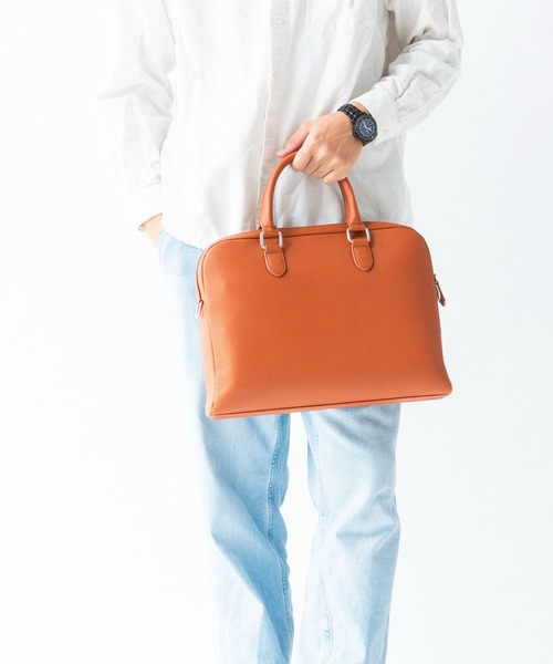 MURA（ムラ） ビジネスバッグ 薄型 ダブルジッパー シュリンクレザー