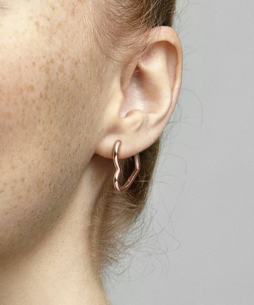 PANDORA（パンドラ） ピアス アシンメトリカル ハート フープ ピアス