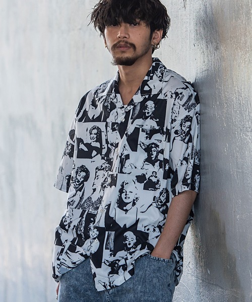 VERSUS パームツリー ゼブラ ボタニカルシャツ シルクシャツ シャツ メンズ ブランド[品番：SILM0013854]｜SILVER BULLET