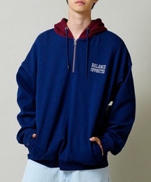 RVCAルーカ ハーフジップパーカー タイダイ 厚手 ワンポイントロゴ ゆるダボ RVCA パーカー RVCA/ルーカ オーバーサイズ ハーフジップ