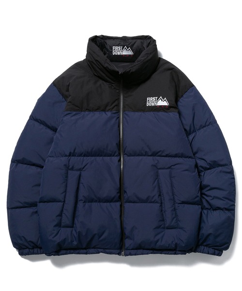 ダウン ダウンジャケット 【FIRST DOWN USA/ファースト ダウン USA】BUBBLE DOWN JKT バブルダウンジャケット/ リバー 通常納期 【即完売モデル】ファーストダウン ワンポイント刺繍ロゴ入り中綿ダウンジャケット ダウンジャケット