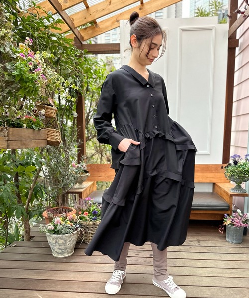 ラストセール!【REISS】Mila ドレープウールシャツワンピ AVIE シャツワンピース ラッフルフリルシャツドレス : ZOZOTOWN