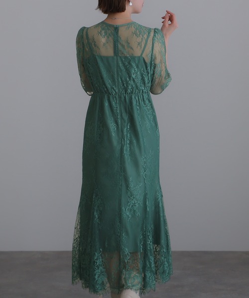 atlo（アトロ） ドレス ミモレ丈＆七分袖フォーマルマーメイド