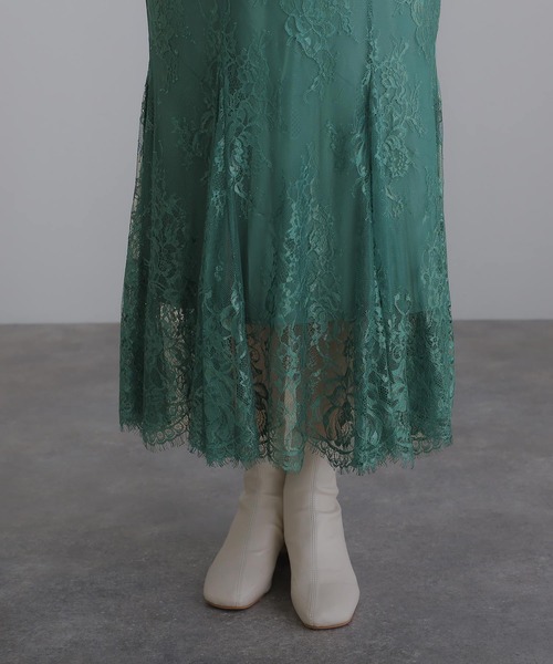 atlo（アトロ） ドレス ミモレ丈＆七分袖フォーマルマーメイド