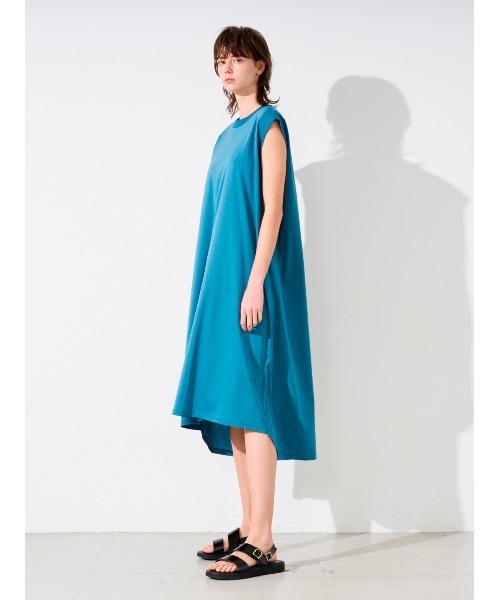 新品同様　近年モデル　スリードッツ　ワンピース　ドレス　ロング丈　コットン three dots ワンピース シルキーペーパーコットン ドレス