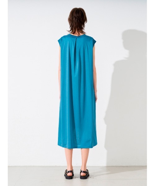 three dots ワンピース シルキーペーパーコットン ドレス レディース