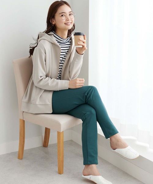 BELLUNA パンツ 防風ストレッチ素材ストレートパンツ股下73cm