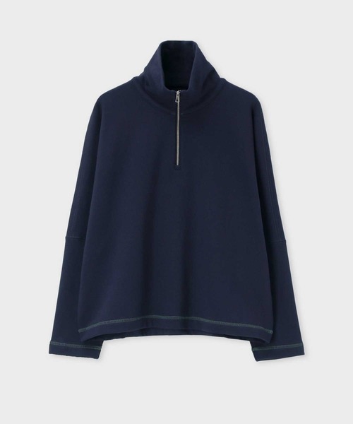tシャツ ステッチ ハーフジップカットソー / 235421 J352 レディース
