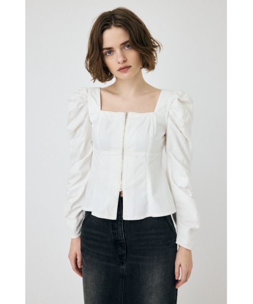 ブラウス シャツ WHT DENIM BUSTIER ブラウス レディース