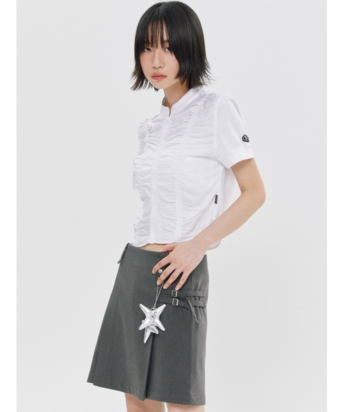 A'GEM/9 × .kom 「ROMANTIC CROWN/ロマンティック クラウン」 SHIRRING COTTON ZIP UP/シャーリングン ROMANTIC CROWN A'GEM/9 × .kom 「ROMANTIC CROWN