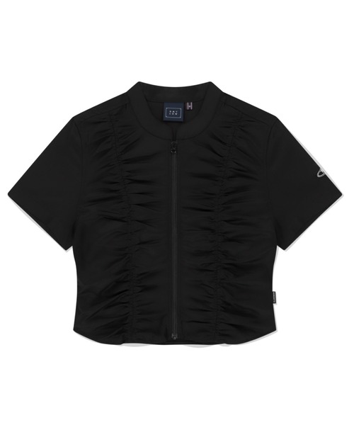 A'GEM/9 × .kom 「ROMANTIC CROWN/ロマンティック クラウン」 SHIRRING COTTON ZIP UP/シャーリングン ROMANTIC CROWN A'GEM/9 × .kom 「ROMANTIC CROWN