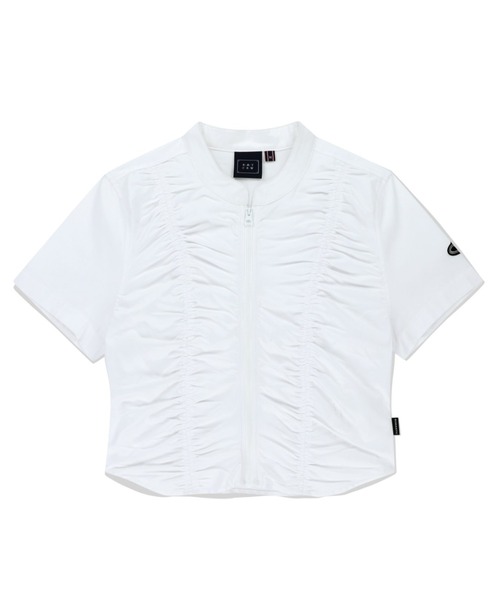A'GEM/9 × .kom 「ROMANTIC CROWN/ロマンティック クラウン」 SHIRRING COTTON ZIP UP/シャーリングン ROMANTIC CROWN A'GEM/9 × .kom 「ROMANTIC CROWN