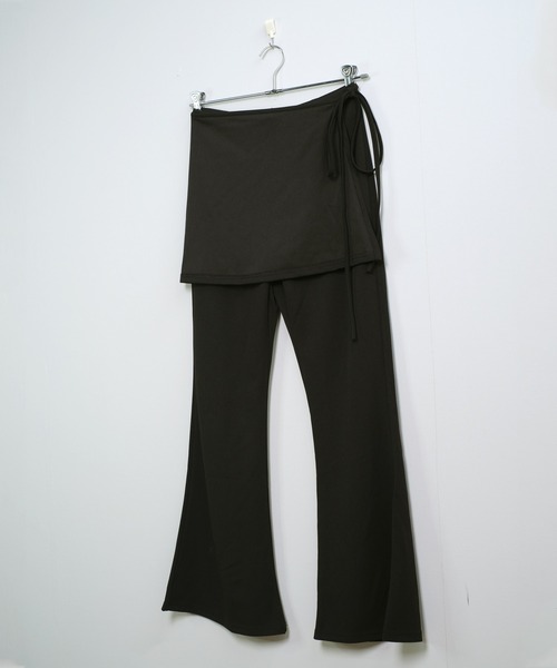 LCB-2409-014 パンツ ラップスカート スカート付パンツ ハイウエ LCB-2409-014 パンツ ラップスカート スカート付パンツ ハイウエ