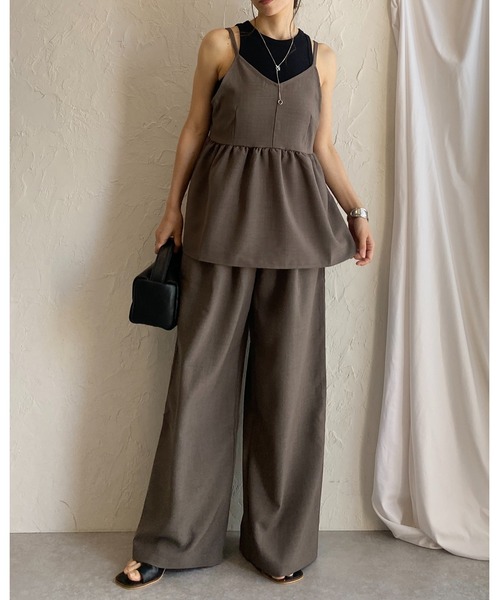 She's Closet セットアップ ペプラムギャザーキャミソール