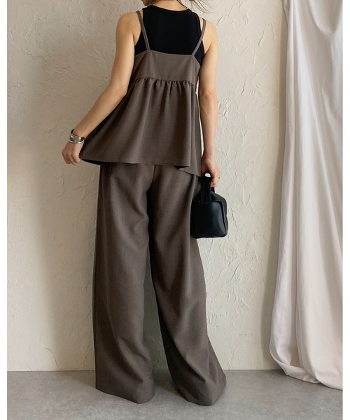 She's Closet セットアップ ペプラムギャザーキャミソール