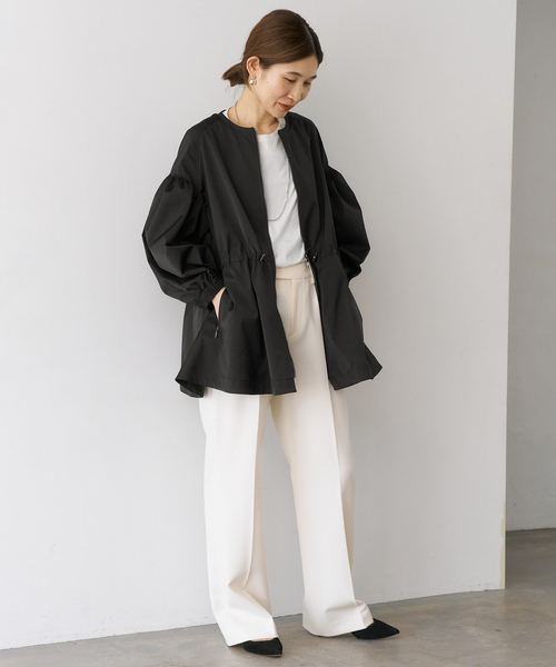 VERMEIL par iena ブルゾン アウター ノーカラーギャザーZIP