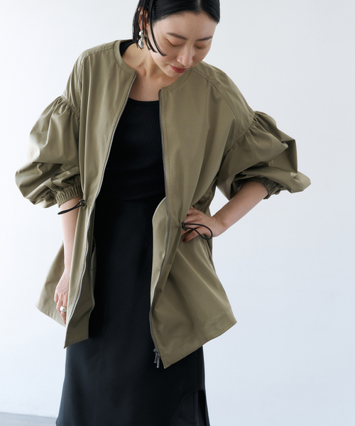 VERMEIL par iena ブルゾン アウター ノーカラーギャザーZIP