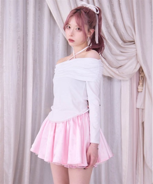 Fickle Bebe tシャツ オフショルレーストップス レディース