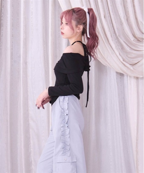 Fickle Bebe tシャツ オフショルレーストップス レディース