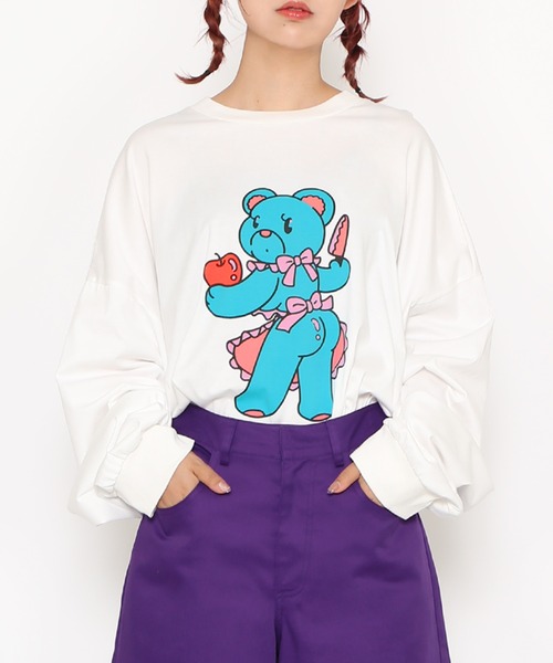PUNYUS tシャツ ベアプリントビッグロンT レディース メンズ