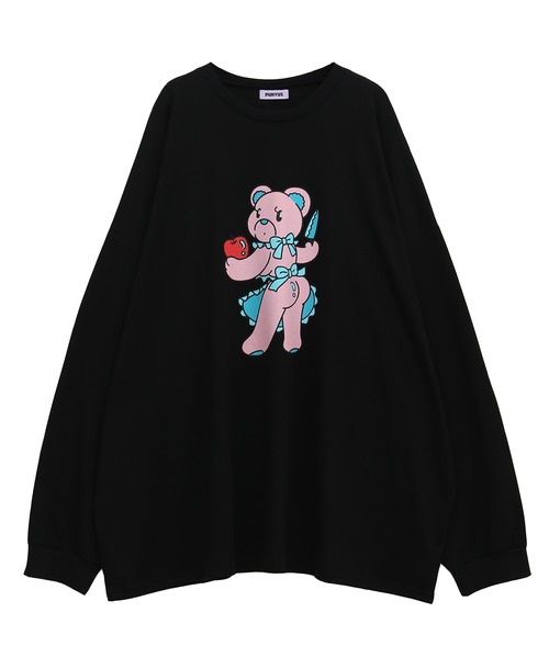 PUNYUS tシャツ ベアプリントビッグロンT レディース メンズ