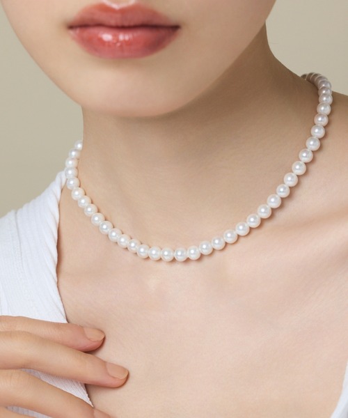 ネックレス 「 金属アレルギー対応 」 シンプルパールネックレス  サージカルステンレス レディースの画像