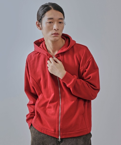 JUNRED パーカー ジップショートパーカー メンズ レディース