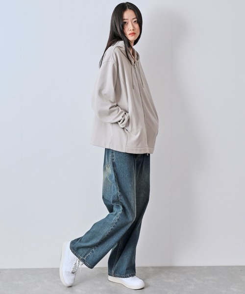 JUNRED パーカー ジップショートパーカー メンズ レディース