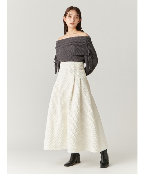 ニット セーター リボンディテールオフショルニット レディース FRAY I.D ニット セーター リボンディテールオフショルニット