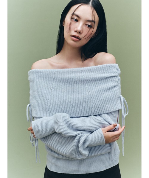 ニット セーター リボンディテールオフショルニット レディース FRAY I.D ニット セーター リボンディテールオフショルニット