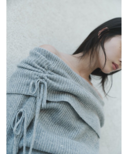 ニット セーター リボンディテールオフショルニット レディース FRAY I.D ニット セーター リボンディテールオフショルニット