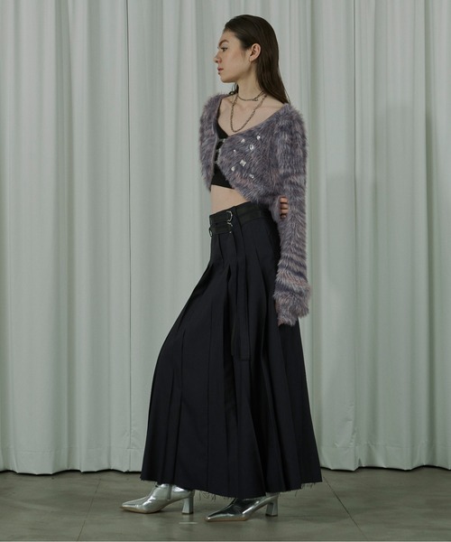 Ezick スカート Double belt プリーツスカート : ZOZOTOWN Yahoo