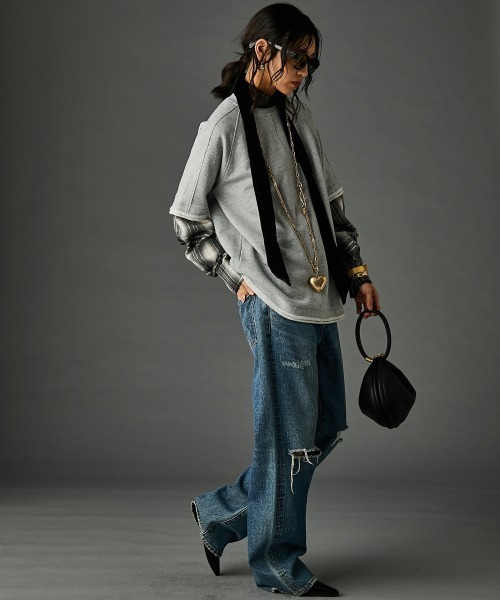 GEVS. tシャツ フェイクレイヤードカットソープルオーバー