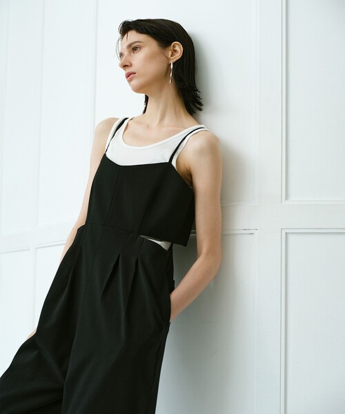 allureville サロペット オーバーオール ストレッチトロ