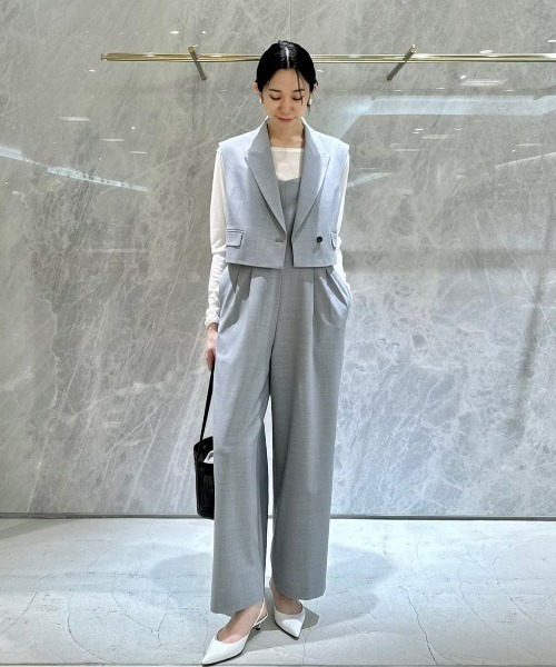 ストレッチトロサロペットパンツ アルアバイル ストレッチトロサロペットパンツ|allureville OFFICIAL SITE