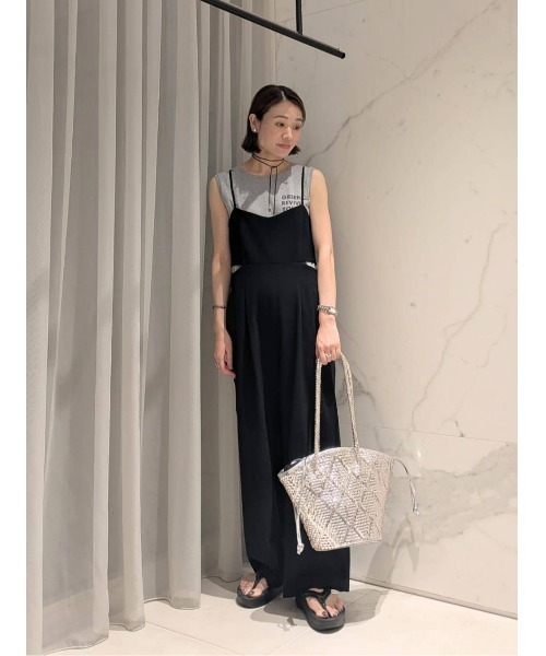ストレッチトロサロペットパンツ アルアバイル ストレッチトロサロペットパンツ|allureville OFFICIAL SITE