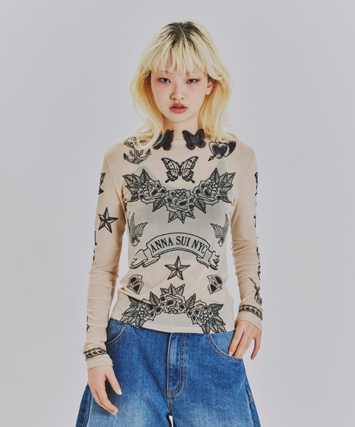 litmus YUUNA ICHIKAWA タトゥー　シアートップス tシャツ nycタトゥーシアートップス レディース : ZOZOTOWN Yahoo!店